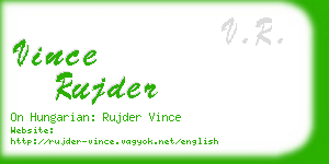 vince rujder business card